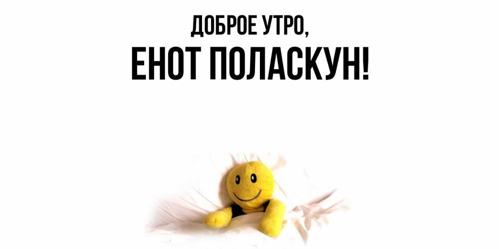 Открытка  для любимых и родных. енот, Доброе утро  
