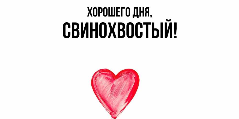 Открытка  для любимых и родных. свинохвостый, Хорошего дня  