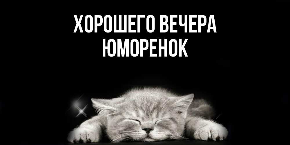 Открытка  для любимых и родных. юмоpенок, Хорошего вечера  
