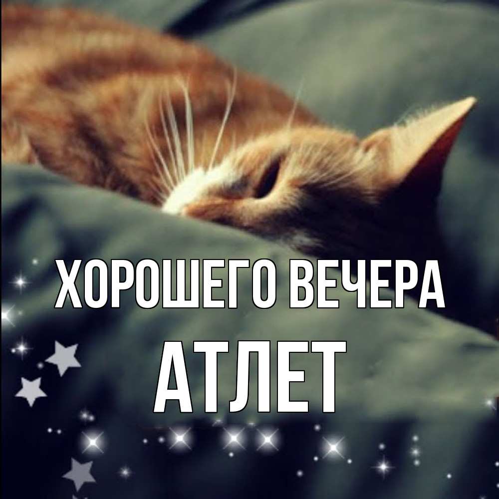 Открытка  для любимых и родных. атлет, Хорошего вечера  