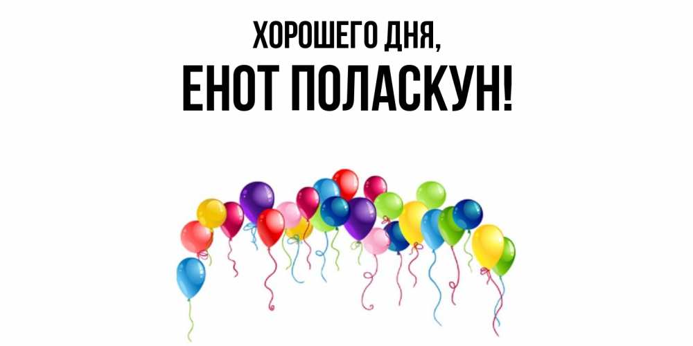 Открытка  для любимых и родных. енот, Хорошего дня  