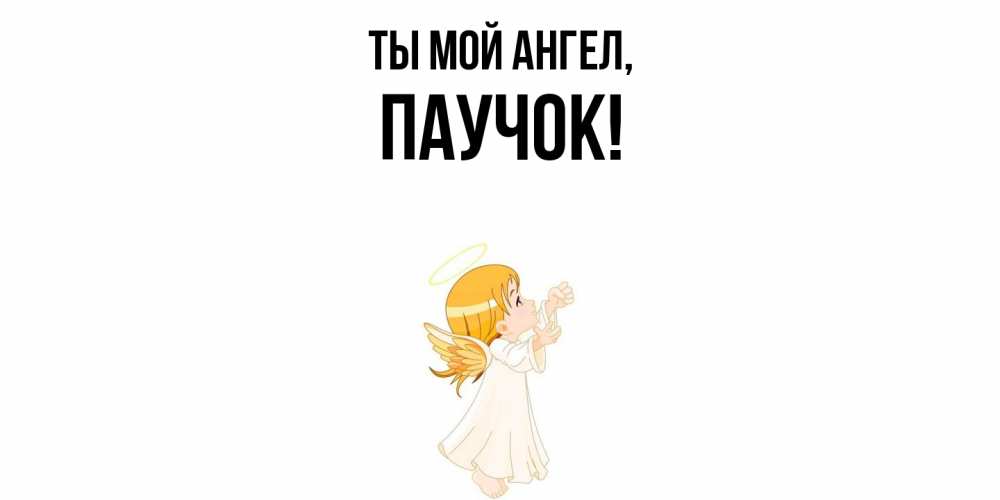 Открытка  для любимых и родных. паучок, Ты мой ангел  