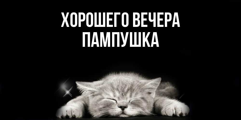 Открытка  для любимых и родных. пампушка, Хорошего вечера  