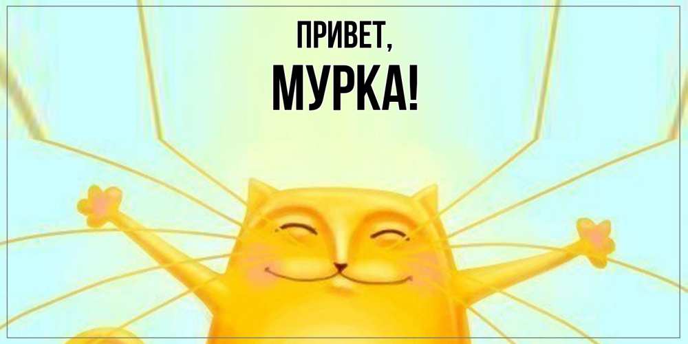 Открытка  для любимых и родных. мурка, Привет  