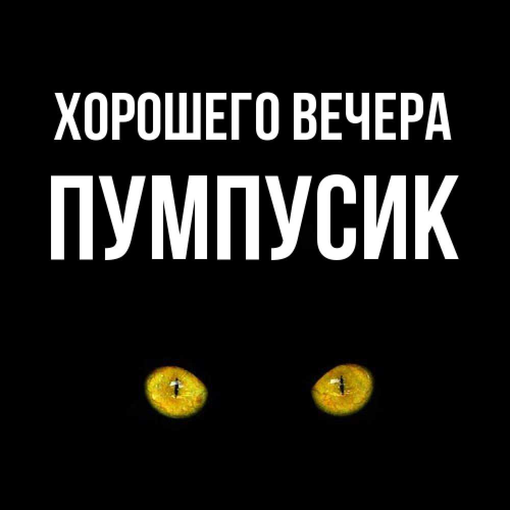 Открытка  для любимых и родных. пумпусик, Хорошего вечера  