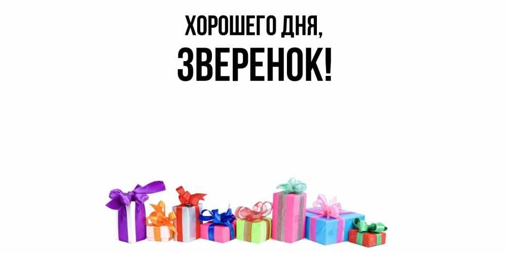 Открытка  для любимых и родных. зверенок, Хорошего дня  