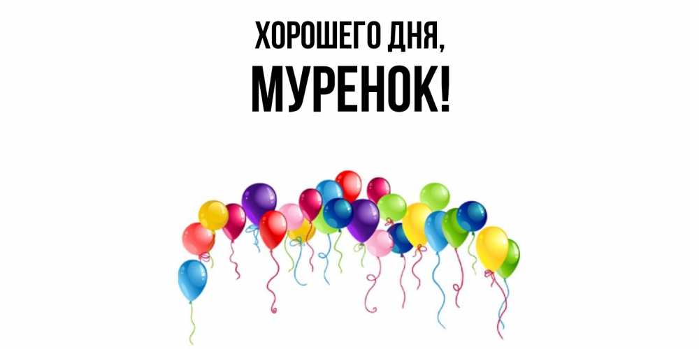 Открытка  для любимых и родных. муренок, Хорошего дня  