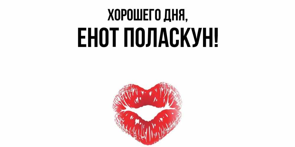 Открытка  для любимых и родных. енот, Хорошего дня  