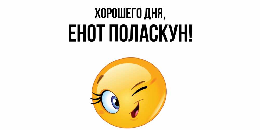 Открытка  для любимых и родных. енот, Хорошего дня  