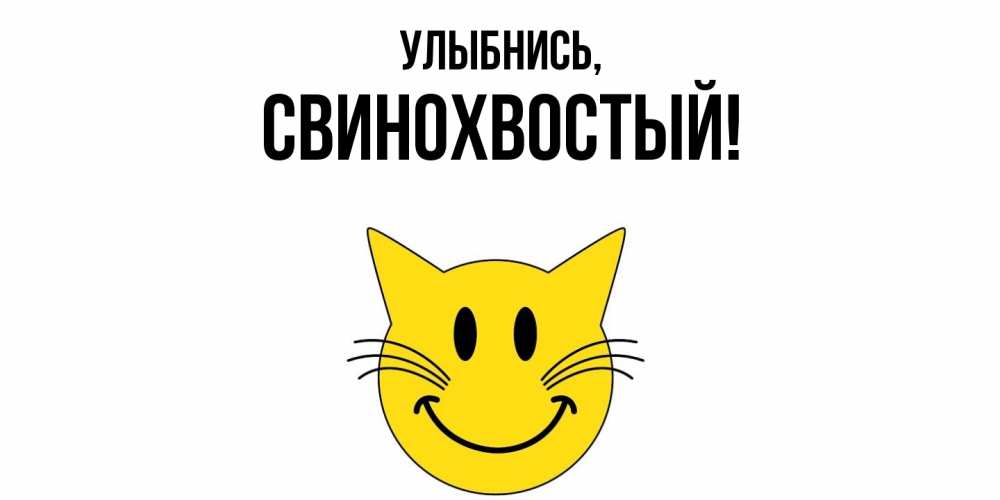 Открытка  для любимых и родных. свинохвостый, Улыбнись  