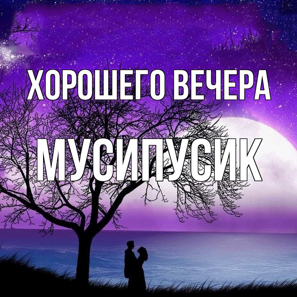 Открытка  для любимых и родных. мусипусик, Хорошего вечера  
