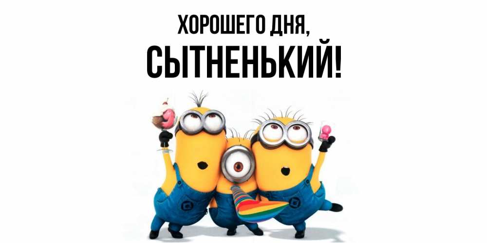 Открытка  для любимых и родных. сытненький, Хорошего дня  