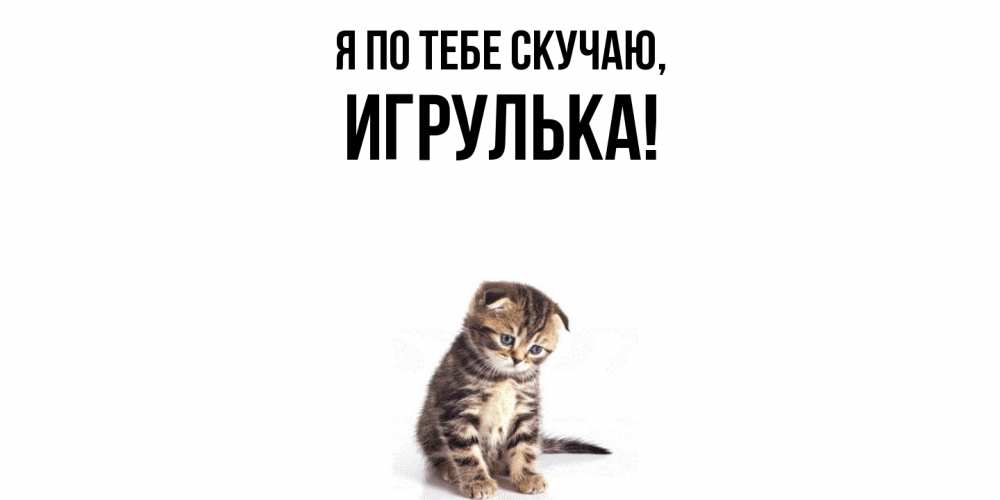 Открытка  для любимых и родных. игрулька, Я по тебе скучаю  