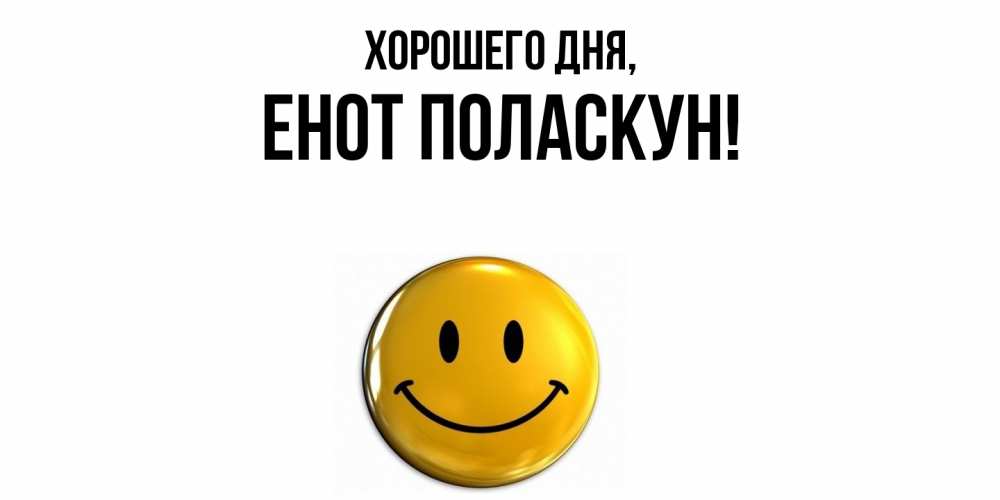 Открытка  для любимых и родных. енот, Хорошего дня  