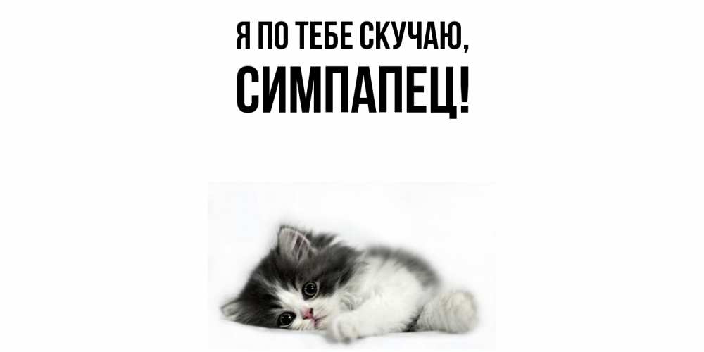 Открытка  для любимых и родных. симпапец, Я по тебе скучаю  